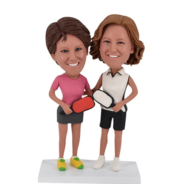 Two Pickleball Women Bobbleheads