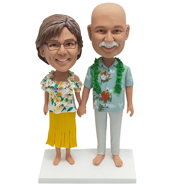 Hawaii Couple Bobbleheads Hawaiian