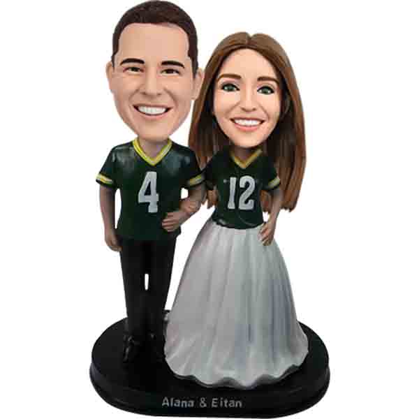 Design Your Own Football Wedding Bobbleheads