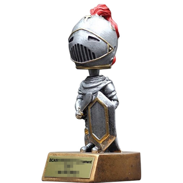 Custom Knight Bobblehead Mascot Trophy(With custom base)