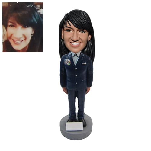 Personalized female officer bobbleheads