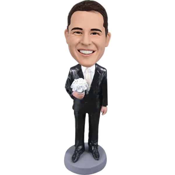 Customized bobblehead for groomsman in suit