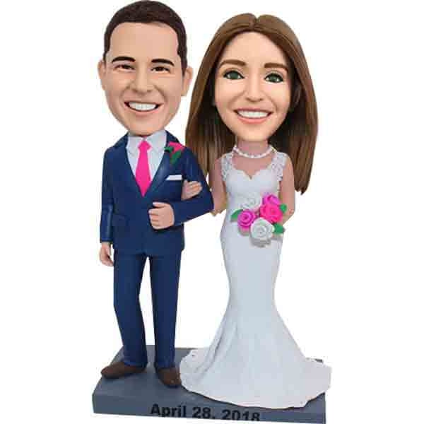Custom bobblehead cake toppers for wedding