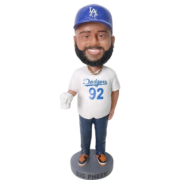 Custom Dodgers Fan Sports Bobblehead with Beer