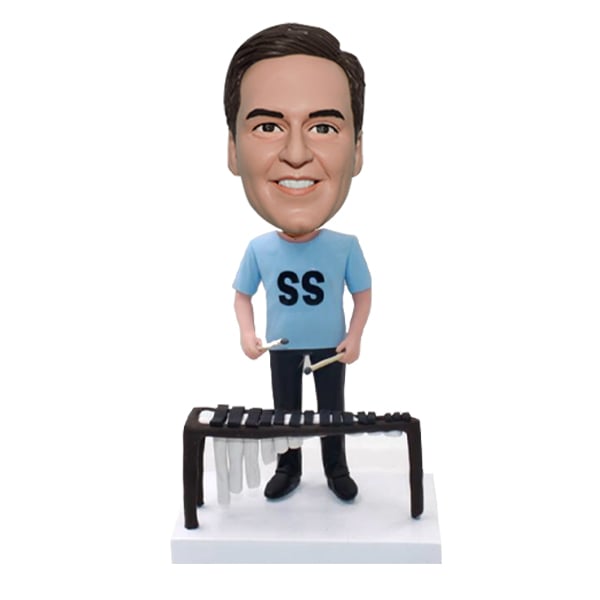 Custom bobblehead playing marimba