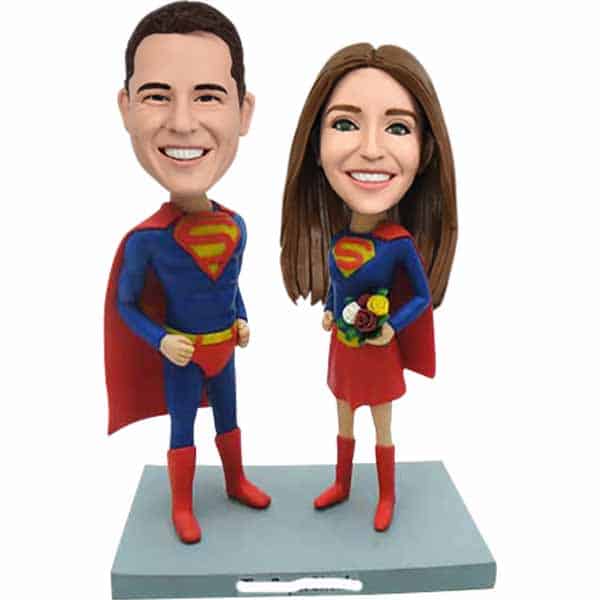 Custom Bobbleheads Superman and Superwoman