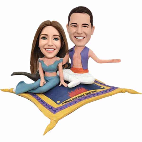 Couple Bobbleheads Aladdin Personalized