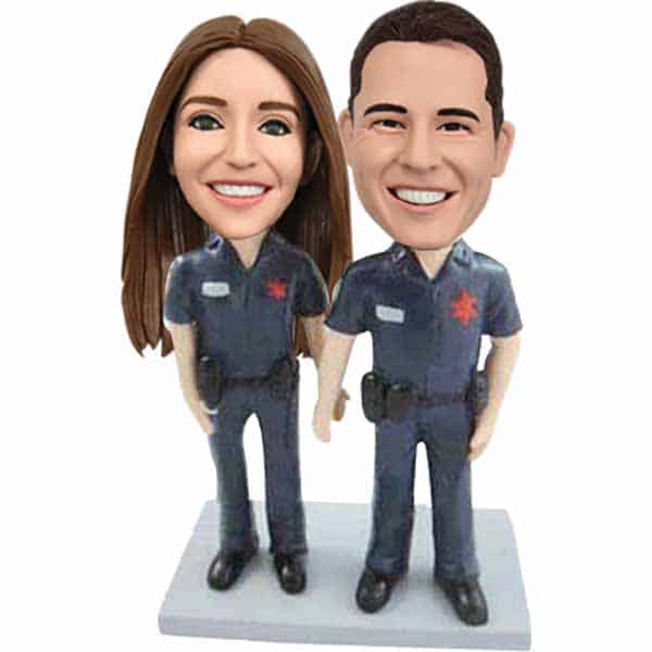 Custom Police couple Bobbleheads with your faces