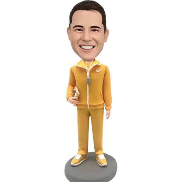 Custom coach bobblehead in Nike coat referee