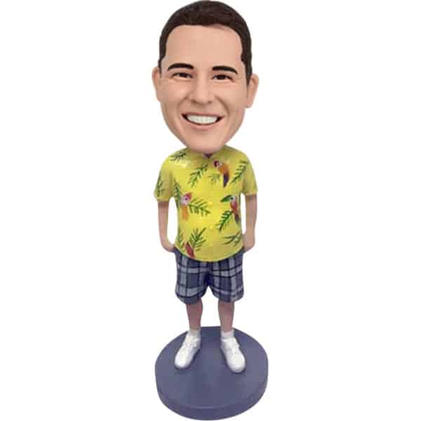 Personalized Bobblehead with Beach Theme Shirt