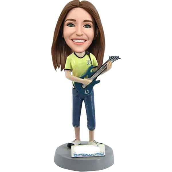 Bobblehead dolls for female guitar players