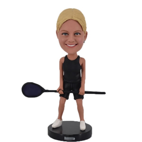 Custom bobblehead doll female Lacrosse