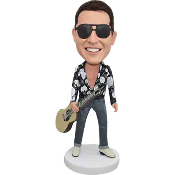 Cool guitar bobblehead doll fast Rock Star