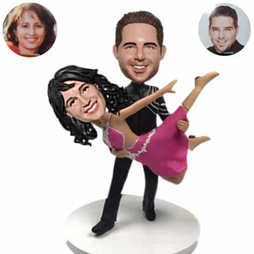 Custom double bobbleheads dancing couple