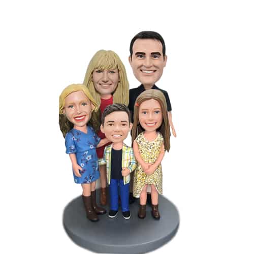 Custom Family Bobbleheads from photo for Christmas Gift