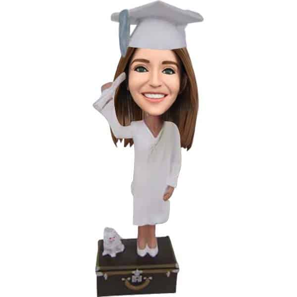 Custom Graduation Bobblehead with her pet