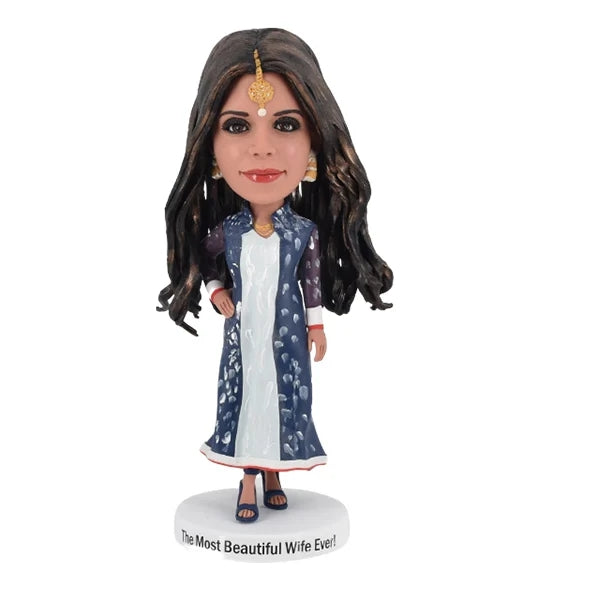 Custom Indian Bobblehead in saree