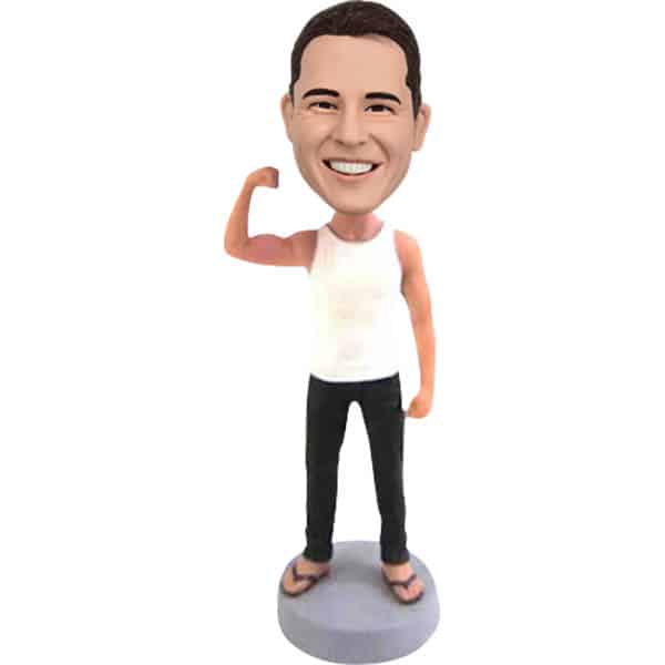 Bobblehead doll showing muscle Bodybuilder Bodybuilding