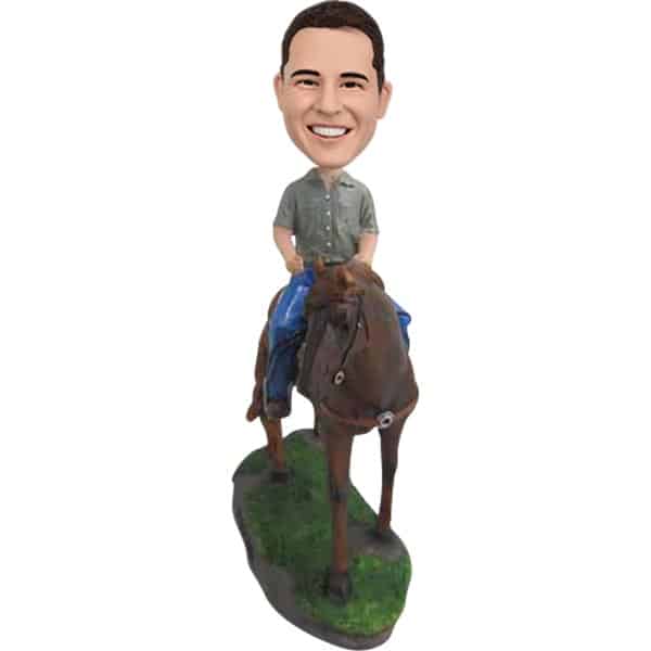 Custom Man Riding Horse Bobblehead