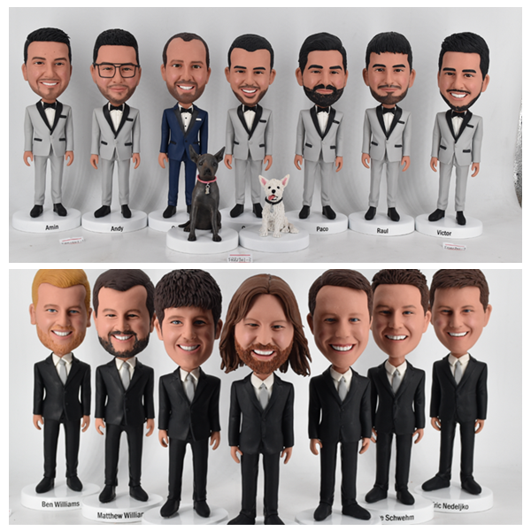 Custom bobbleheads Cake Toppers bulk for wedding, bridal shower, groom party