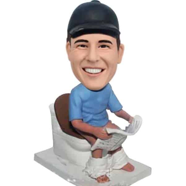 Custom Bobbleheads on Toilet