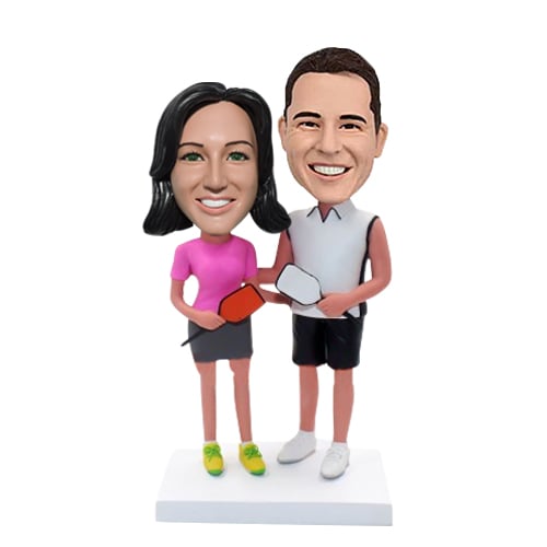 Pickleball couple bobbleheads two person