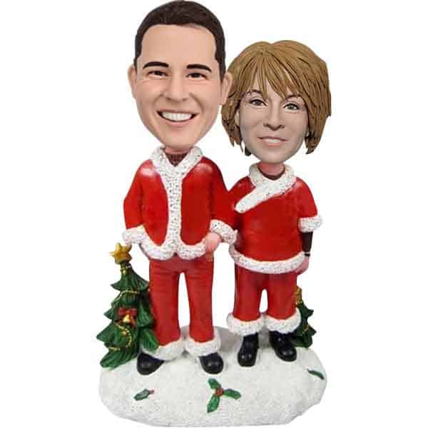 Custom Couple Bobblehead Dolls for Christmas gift