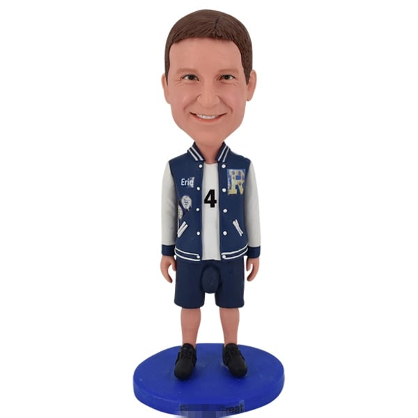 Custom Bobble Head in varsity coat