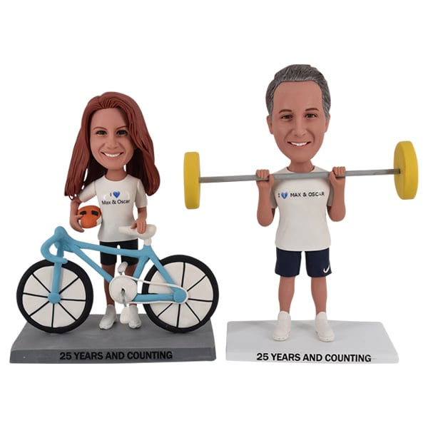 Sports Couple Bobblehead exercise fitness workout