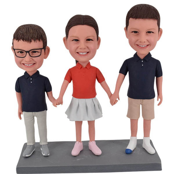 Kids Custom Bobble Head Sister and Brothers