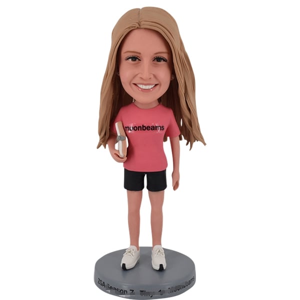 Custom Bobble Head Female Coach with clipboard