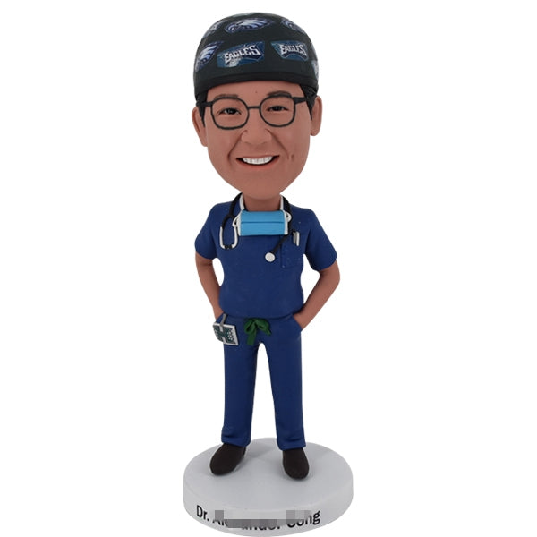 Custom Doctor Bobble Head with cab cap