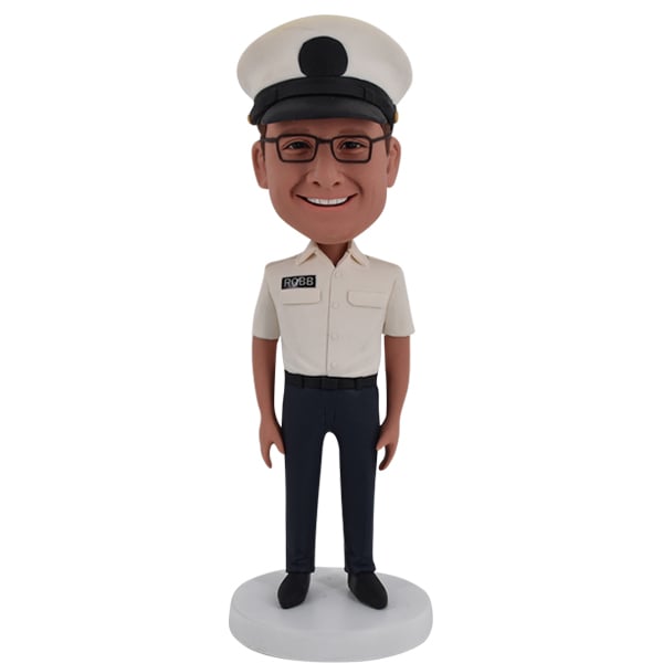 Custom Bobble Head coast guard officer