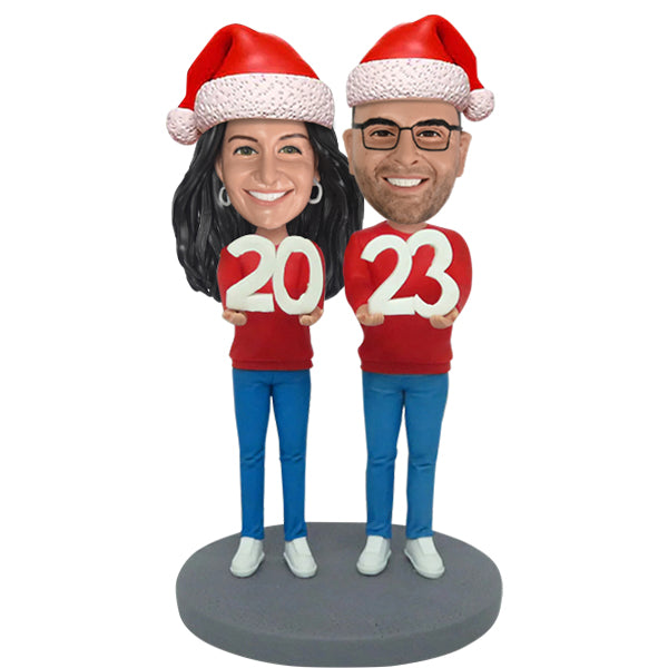 New Year Couple Bobblehead or Christmas