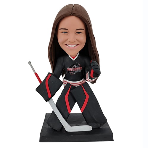 Female custom hockey Bobblehead