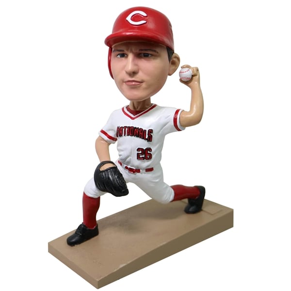 Custom Pitcher Bobblehead throwing the ball