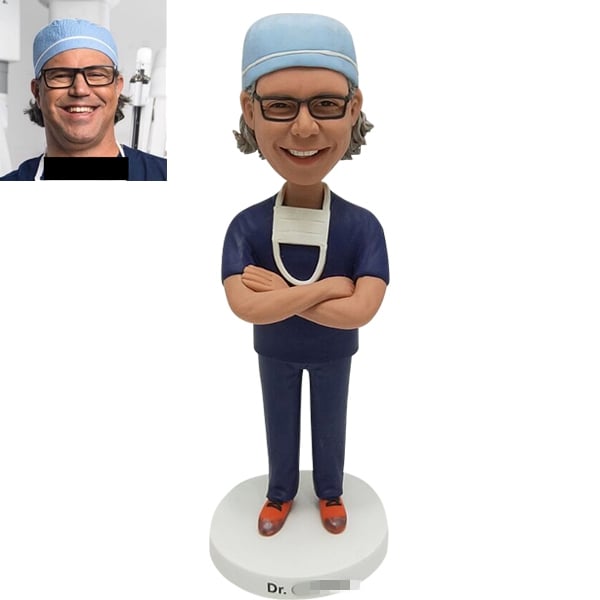 Doctor Bobble Head with Surgeon Cap from photo