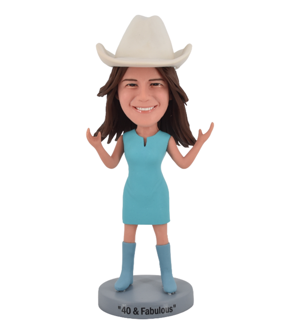 Cowgirl Bobblehead with hat and boots