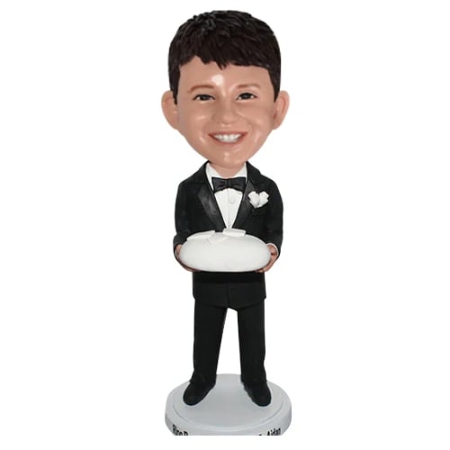 Custom Ring bearer child Bobblehead cake topper