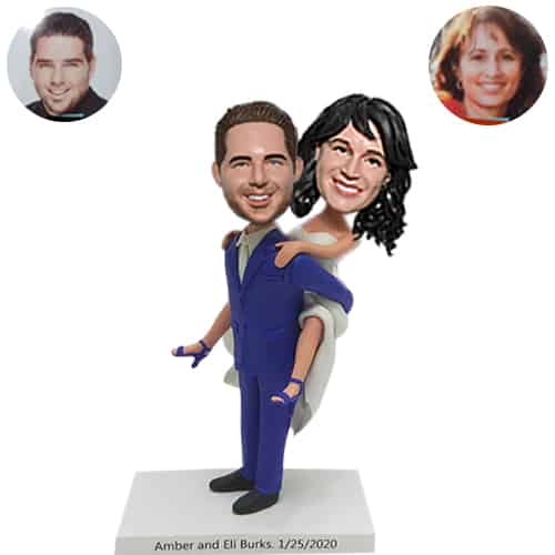 Personalized Custom bobbleheads Groom carrying