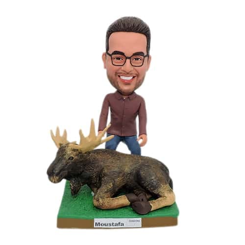 Custom bobblehead hunter with deer hunting