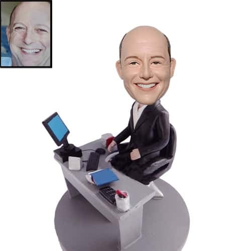 Custom computer bobblehead for salesman, boss, manager