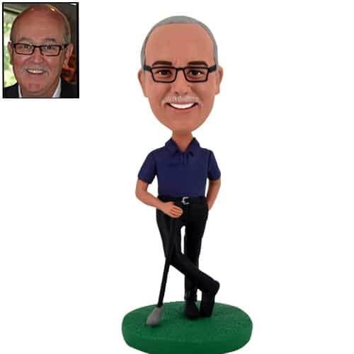 Custom made bobblehead golfer from photo