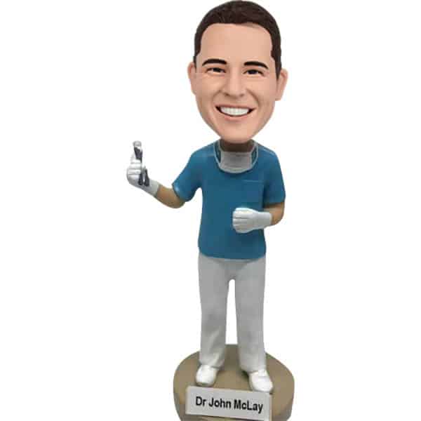 Custom surgeon dentist bobblehead orthodontist