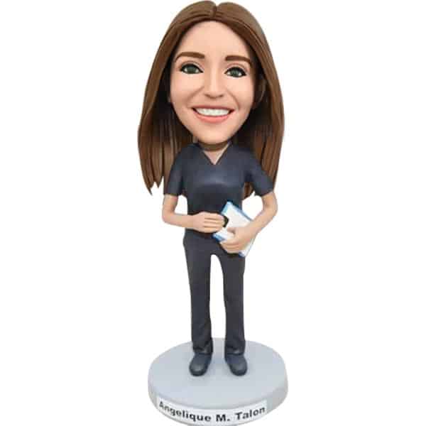 Custom bobblehead in scrubs nurse