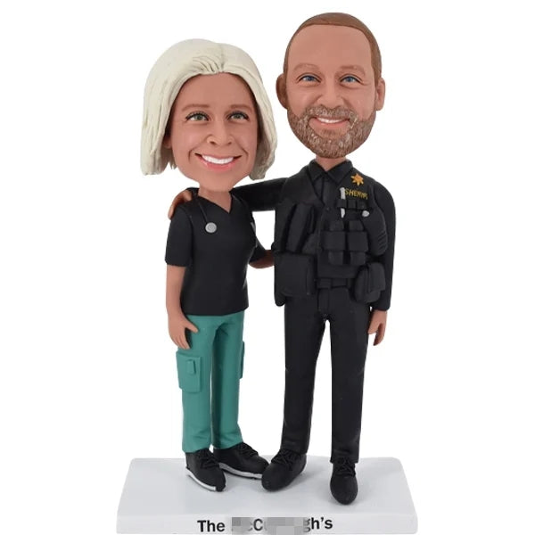 Couple Bobblehead Police and Nurse