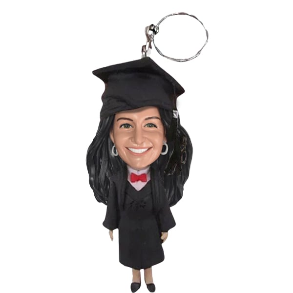 Graduation Bobblehead Keychain from Photo