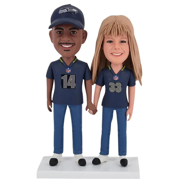 Football Couple Bobblehead NFL (Design like any team)