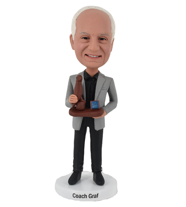 Bobblehead custom coach of the year trophy