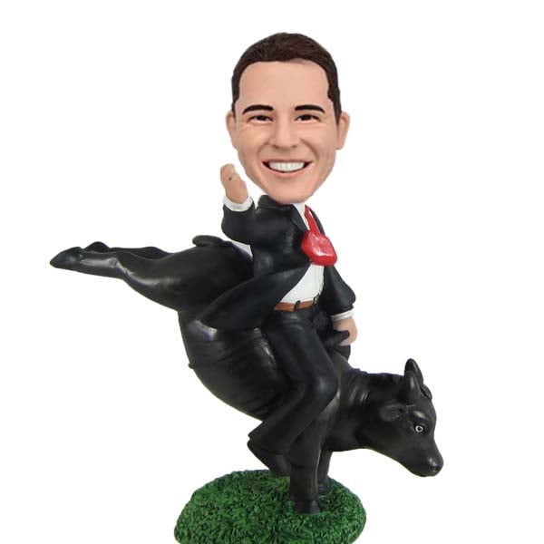 Custom Wall Street Bobblehead on Bull Stock Market